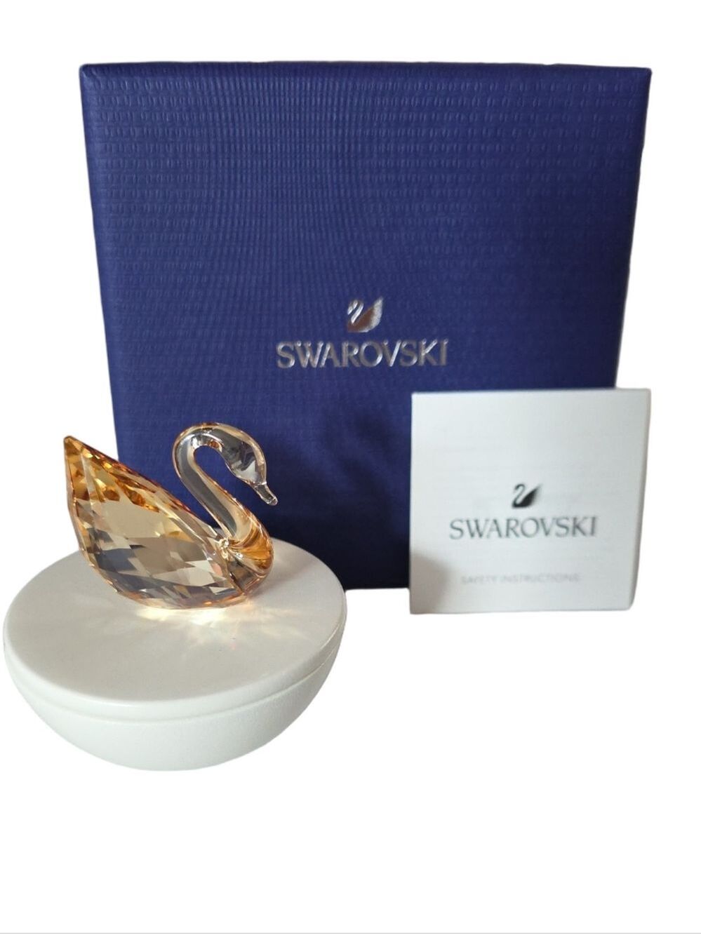 Swarovski Exclusive Keepsake Decorative Box Golden Swan Trinket Dish 5698251